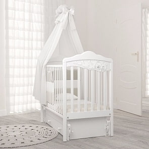 Кровать детская Angela Bella К-2005-27м Изабель, белый (Angela Bella, AB-К-2005-27м_белый)