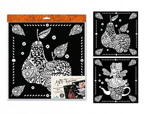 Картина-раскраска из серии Арт-терапия - Домашняя Фея, 30 х 30 см., 2 штуки, бархат, глиттер (Оригами, 02888)