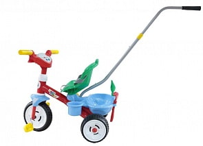 Трехколесный велосипед - Беби Трайк с ручкой, звуковым сигналом и ремешком (Полесье, 46741)