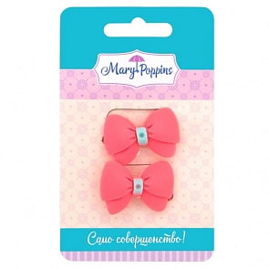 Набор резинок для волос – Бантик, 2 штуки, пластик (Mary Poppins, 455100)