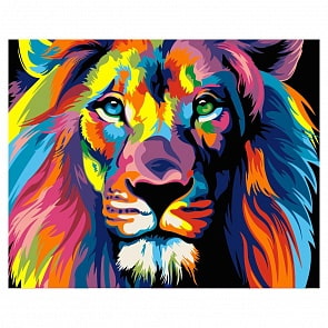 Рисование по номерам на холсте – Лев, стиль Pop Art, 40 х 50 (Фабрика Творчества, H014)