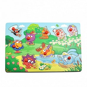 Вкладыши с рамкой -  Смешарики на отдыхе (Мир деревянных игрушек, Р300)