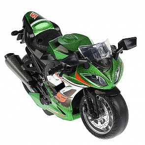 Модель металлическая Спортбайк 12 см, свет и звук, вращается руль, инерционная (Технопарк, 1803C101-R) (ассортимент)