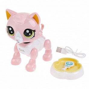 Кошка на аккумуляторе, свет + звук, usb зарядка (1905B111)