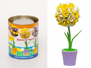 Набор для творчества топиарий Крокусы желтый/белый, 15 см. (Волшебная мастерская, ТПМ-08)