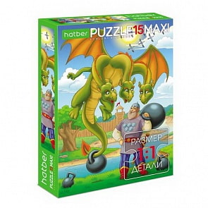 Пазл Eco 15 элементов Maxi – Змей Горыныч (Hatber, 15ПЗ4-19495)