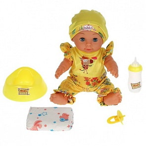 Пупс озвученный Зебра в клеточку 30 см пьет писает поет 4 аксессуара (Карапуз, Y30HDS-DP-ZEBRA-RU)
