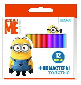 Толстые фломастеры Гадкий Я с миньонами Universal Studios, 12 цветов (Росмэн, 29021ros)