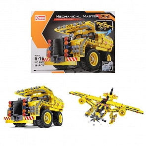 Конструктор 2 в 1 - Самосвал-самолет, 361 деталь (Наша Игрушка, 6802)