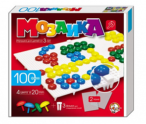 Мозаика 100 фишек 2 поля 4 цвета (Десятое Королевство, 00979ДК)