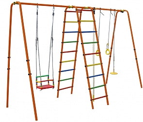 Детский спортивный комплекс Дружба-1Р Плюс, цвет - оранжевый/радуга (Формула Здоровья, СГ000003017)