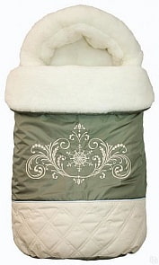 Конверт меховой – Метелица, зеленый (Золотой гусь, 11994-z)