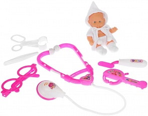 Набор доктора с куклой 14 см, 7 предметов (Наша Игрушка, YD888-7)