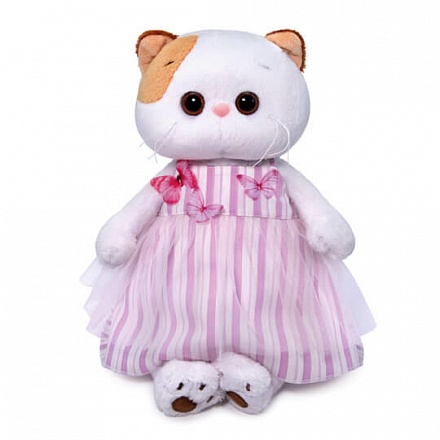 Мягкая игрушка - Кошка Ли-Ли в платье с бабочками, 24 см 