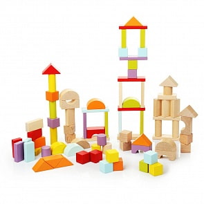 Конструктор деревянный - Городок, 80 деталей (Cubika, 13821)