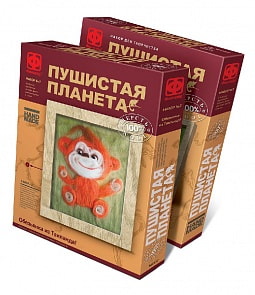 Картина из шерсти «Пушистая планета» - Символ года Обезьяна (Фантазер, 967037ФН)