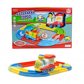 Железная дорога с поездом - Маленький город, свет, звук, 11 деталей (Zhorya, Х75746)