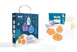 Набор из 3-х глиняных фигурок - Новогоднее украшение № 2 (Arti, Г000728)