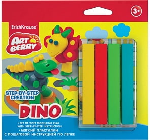 Набор для лепки - Динозавры, 4 цвета (ErichKrause, 38540EK)