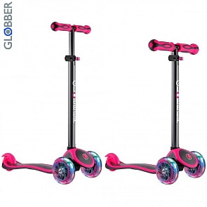 Самокат 442-132 Globber Primo Plus Titanium с 3 светящимися колесами Neon Pink (Y-Scoo Globber, 6483RT) Самокат 442-132 Globber Primo Plus Titanium с 3 светящимися колесами Neon Pink (Y-Scoo Globber, 6483RT)