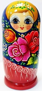 Матрешка 7 в 1 большая - Полхов-Майдан, эскиз 01, розы (Матрешка, М07220601