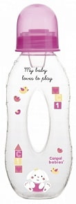 Бутылочка тритановая с отверстием с силиконовым носиком, 250 мл, 6+, розовый (Canpol babies, 56/200_250930108)