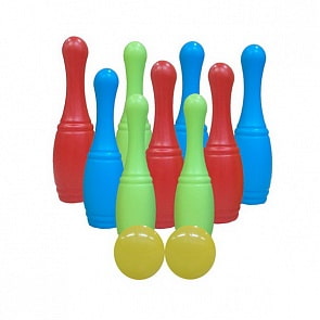 Набор для боулинга – 9 кеглей с 2 мячами, в сетке (Рыжий Кот, И-1630)