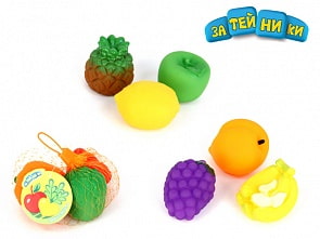Набор игровой из пластизоля в сетке - Фрукты и овощи (ТМ Затейники, 1104754)