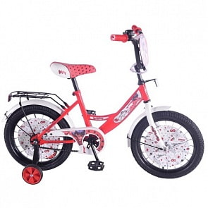 Велосипед детский 16' из серии Ледибаг и Суперкот a-тип, щиток на руле, багажник, страховочные колеса, звонок (ST16055-A)