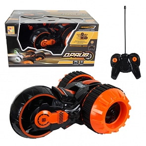 Трюковая трехколесная машина-перевертыш на р/у, вращение на 360°, черный, свет (1toy, Т10942)