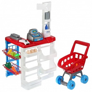 Игровой комплекс – Настоящий супермаркет с аксессуарами, свет, звук (Играем вместе, ZY346334-R)