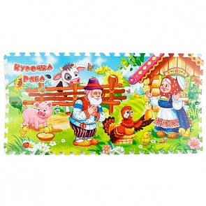 Коврик-пазл – Курочка Ряба, 8 сегментов (Играем Вместе, FS-KRsim)