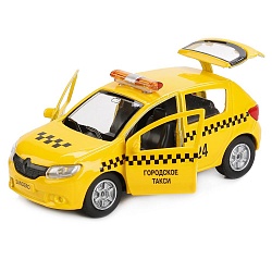 Машинка металлическая - Renault Sandero такси, 12 см. - миниатюра