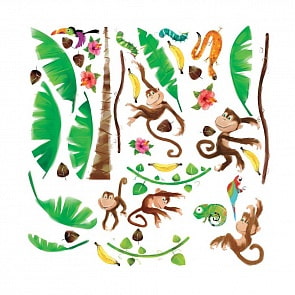 Наклейки для декора - Мартышки (Roommates, RMK1676SCSk)