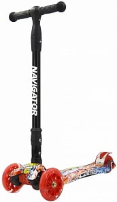 Складной самокат Navigator управление наклоном, передние колеса со светом (Navigator, Т15360К)