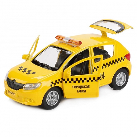 Машинка металлическая - Renault Sandero такси, 12 см.