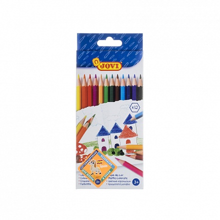 Цветные карандаши 12 оттенков, в коробке с европодвесом 
