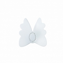 Декоративная накладка Бант маленький со стразами белый (Лель, 00-0008656) - миниатюра