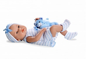 Виниловый пупс с игрушкой – Elegance, в голубом, 42 см (Arias, Т11096)