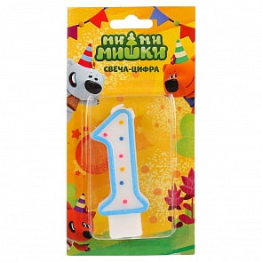Свеча-цифра 1 – Ми-ми-мишки (Играем вместе, SVC-1-MMM-1)