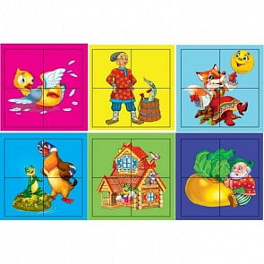 Набор из 4 кубиков «Русские сказки» (Играем вместе, 01404sim)