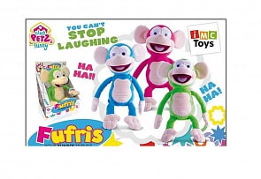 Обезьянка мягконабивная Fufris интерактивная, смеётся и подпрыгивает, звуковые эффекты, 3 цвета (IMC Toys, 94161)