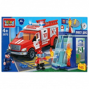Конструктор - Пожарный Газ некст: Пожар в полицейском участке, 145 деталей (Город мастеров, 3572-KK)