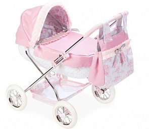 Коляска-люлька для кукол Arias Valentina с сумкой, эко-кожа и металлический каркас (Arias, Т13754)