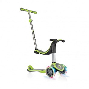 Globber Evo 4 in 1 Plus Lights с подножкой и светящимися передними колесами, зеленый (Globber, 454-136)