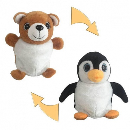 Мягкая игрушка из серии Перевертыши - Пингвин/Медведь, 16 см 