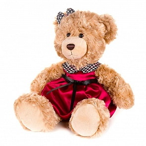 Мягкая игрушка Jack&Lin - Мишка Моника в красном платье, 20 см (MaxiToys, MT-GU092018-2-20)