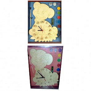 Часы с циферблатом под роспись – Собачка, с красками (Бэмби, 79096)