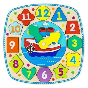 Деревянные часики Кораблик (Alatoys, ЧС06)