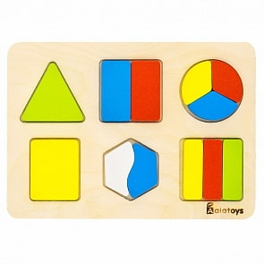 Деревянный пазл - Дроби-фигуры (Alatoys, ДР1502)